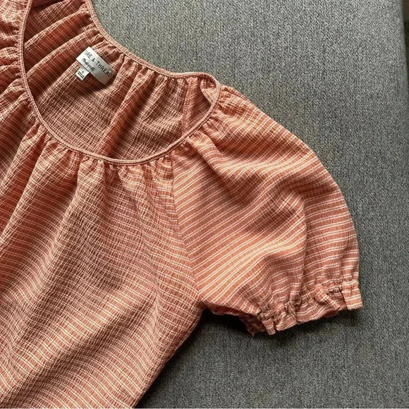 Madewell Texture & Thread Short Sleeve Peasant Blouse Top Small - Picture 6 of 6